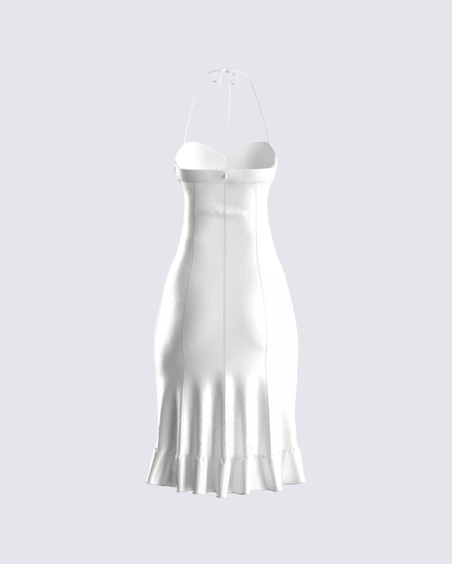 Mandy White Cut Out Shirred Dress