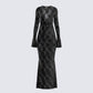 Lilith Black Lace Maxi Dress