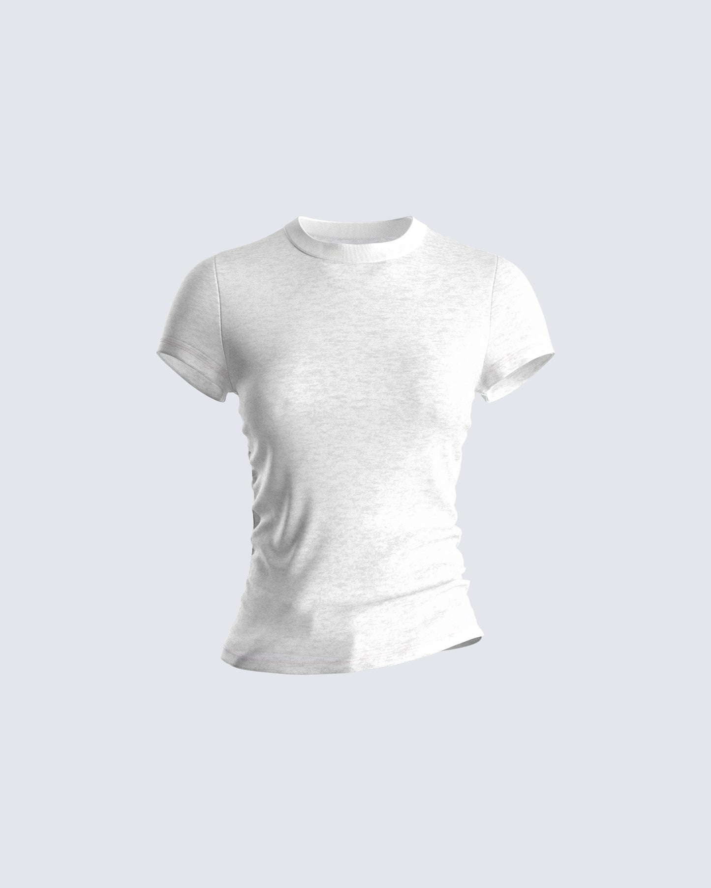 Asher White Slub Knit T Shirt Top