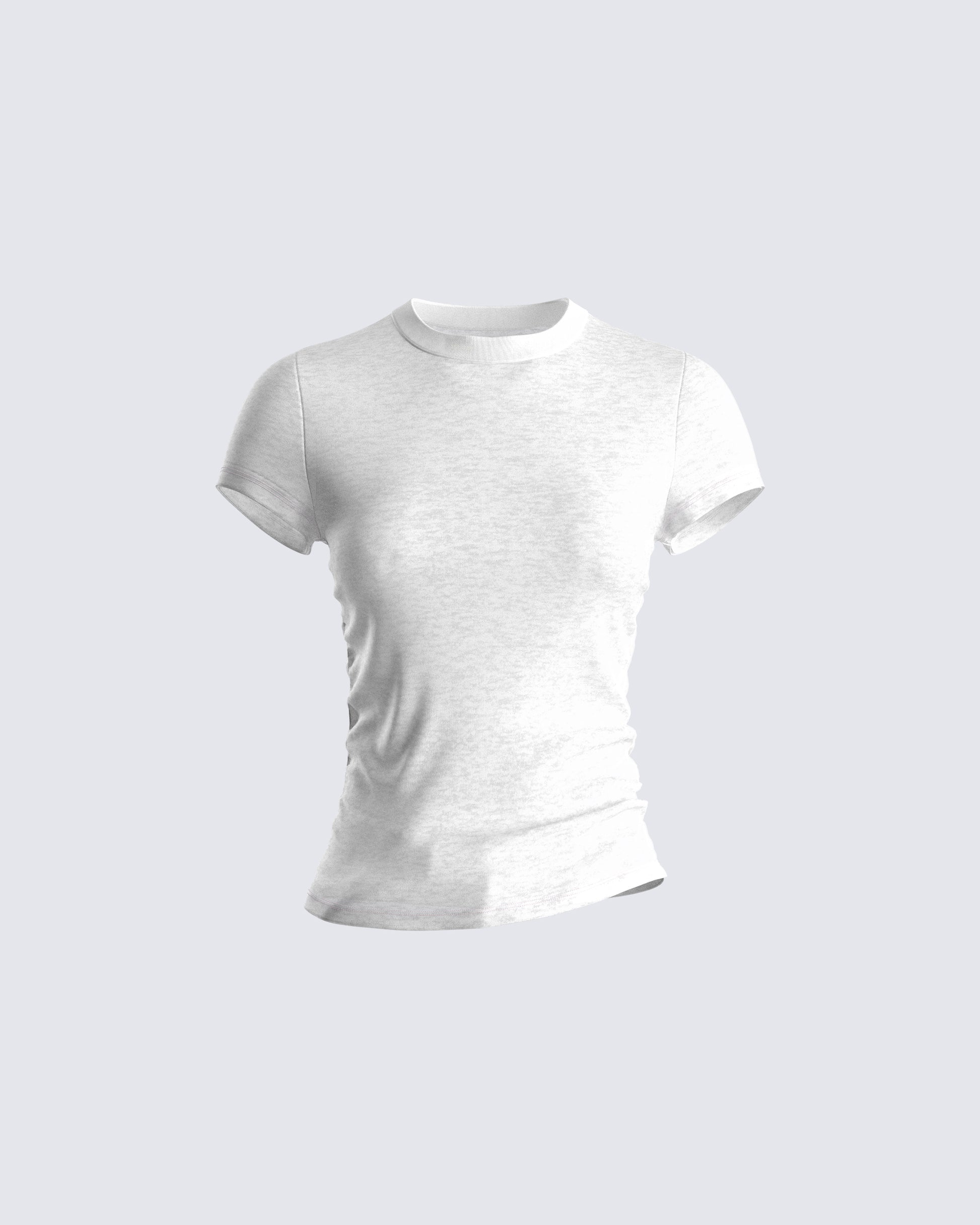 Asher White Slub Knit T Shirt Top – FINESSE