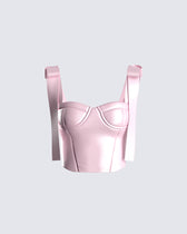 Edith Pink Satin Corset Top – FINESSE