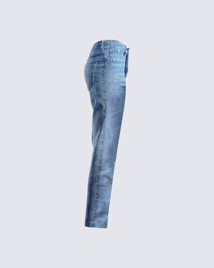 Marion Mid Rise Blue Jeans