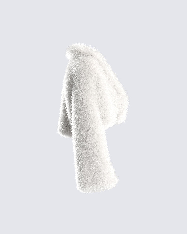 Estella Ivory Vegan Fur Coat