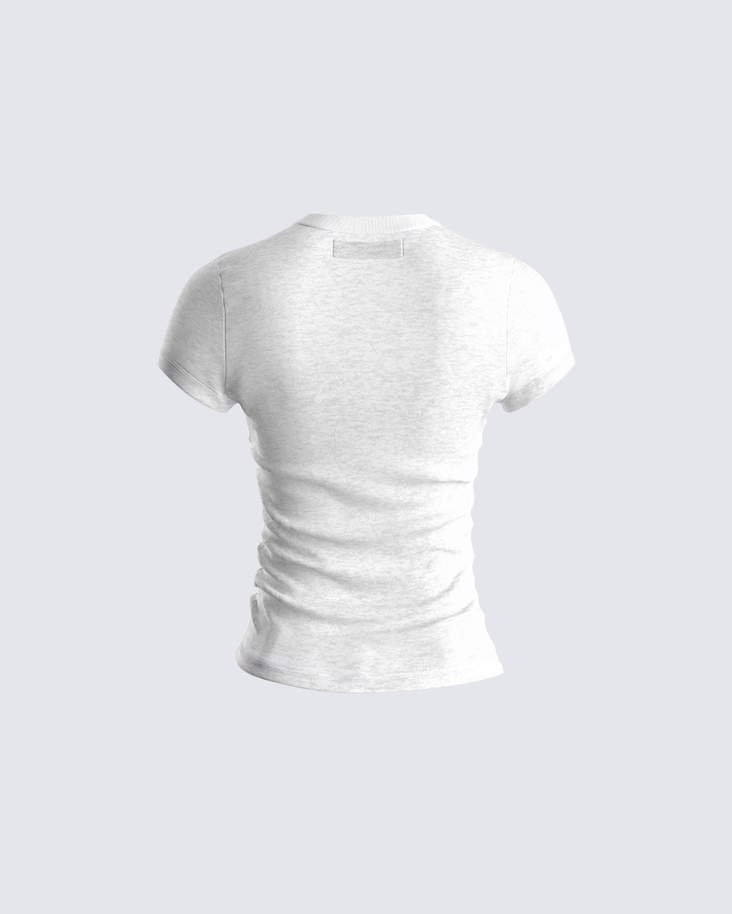 Asher White Slub Knit T Shirt Top