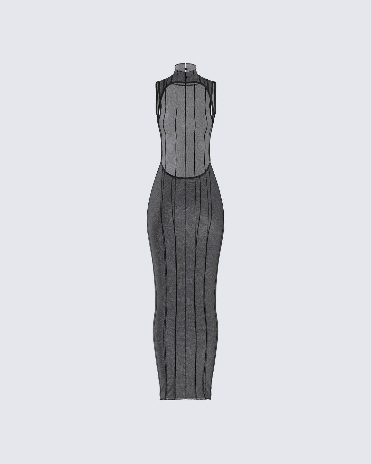 Black mesh bodycon maxi dress