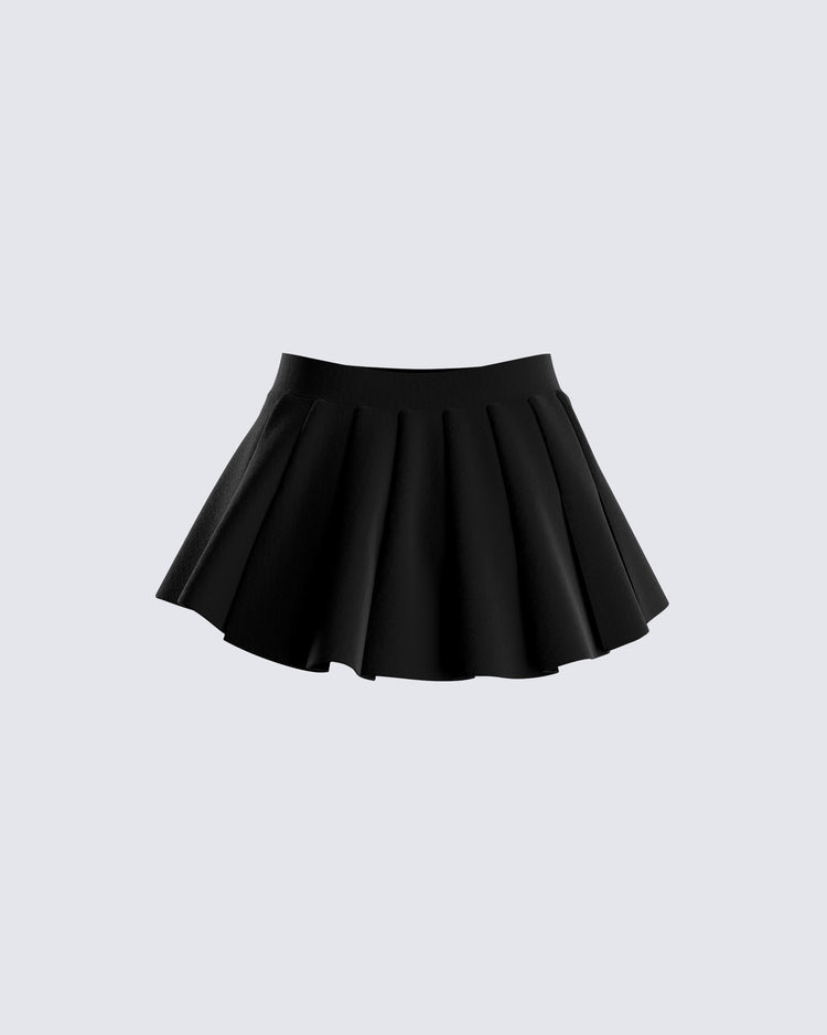 Addler Black Pleated Mini Skirt