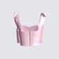 Edith Pink Satin Corset Top