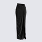 Samantha Black Velvet Maxi Skirt