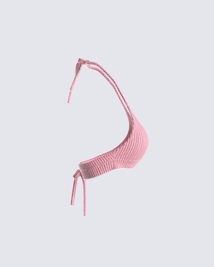 Lumi Pink Knit Bra Top