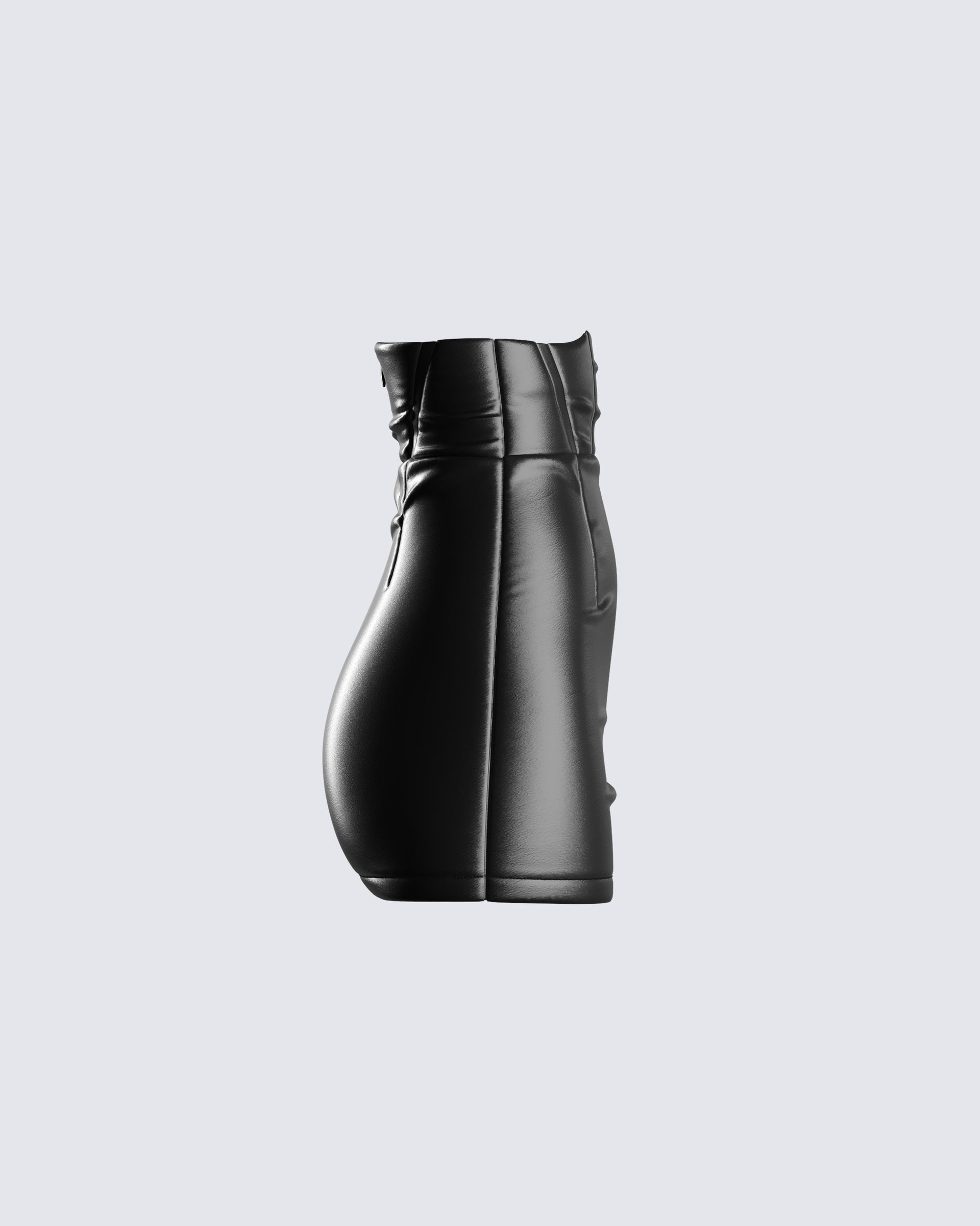 BLACK VEGAN LEATHER SLIP SKIRT