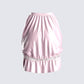 Edith Pink Satin High Low Skirt