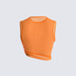 Leona Orange Mesh Asymmetrical Top