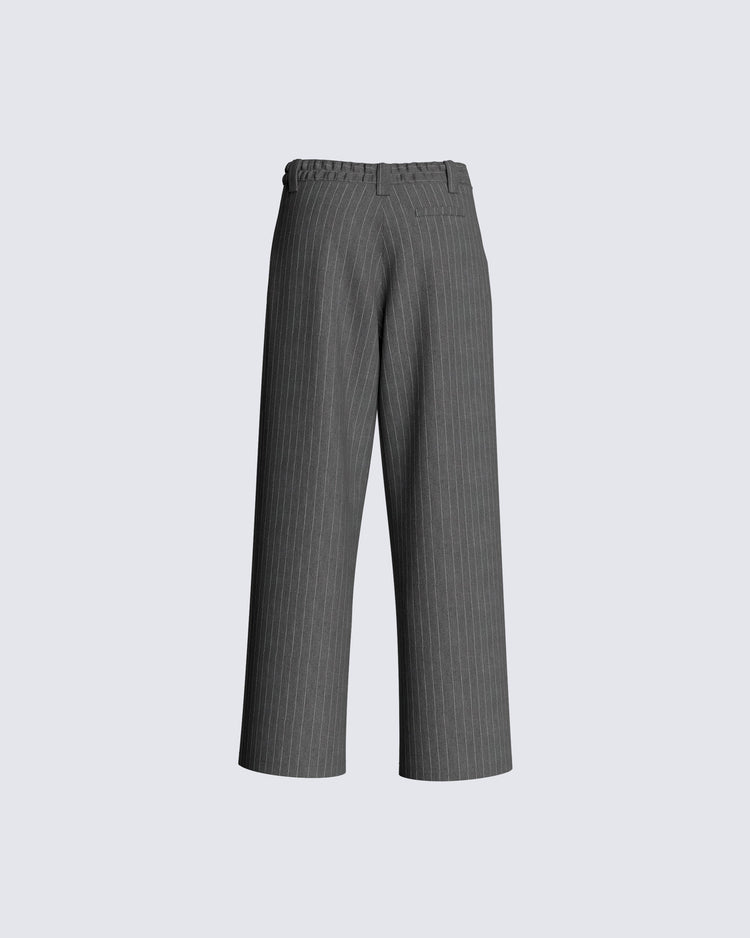 Claire Grey Striped Pant