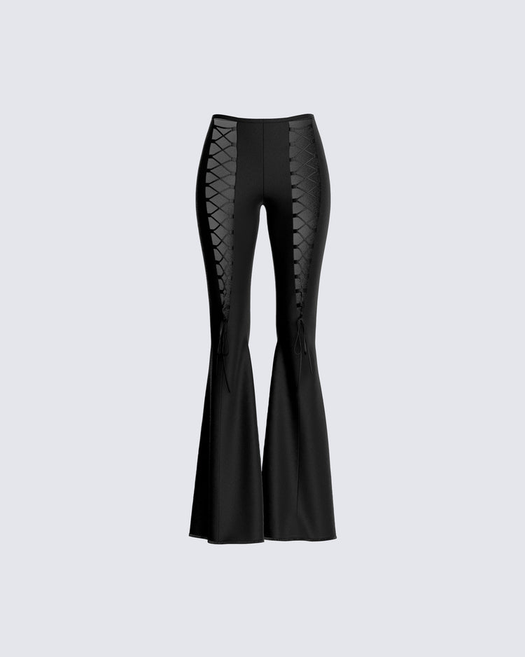 Brady Black Lace Up Pant