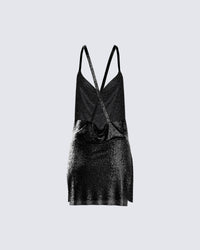 Dalia Black Chainmail Dress