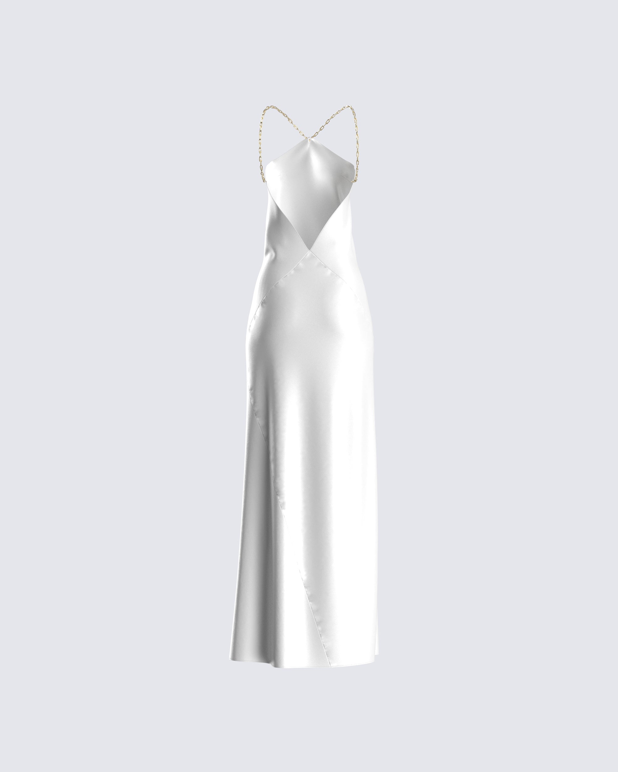 Nicola White Chain Maxi Dress – FINESSE