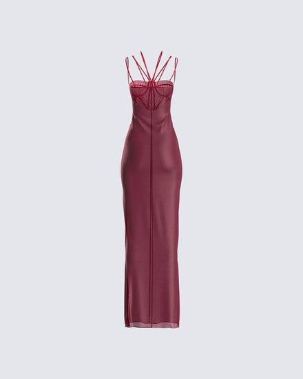 Greta Red Corset Gown