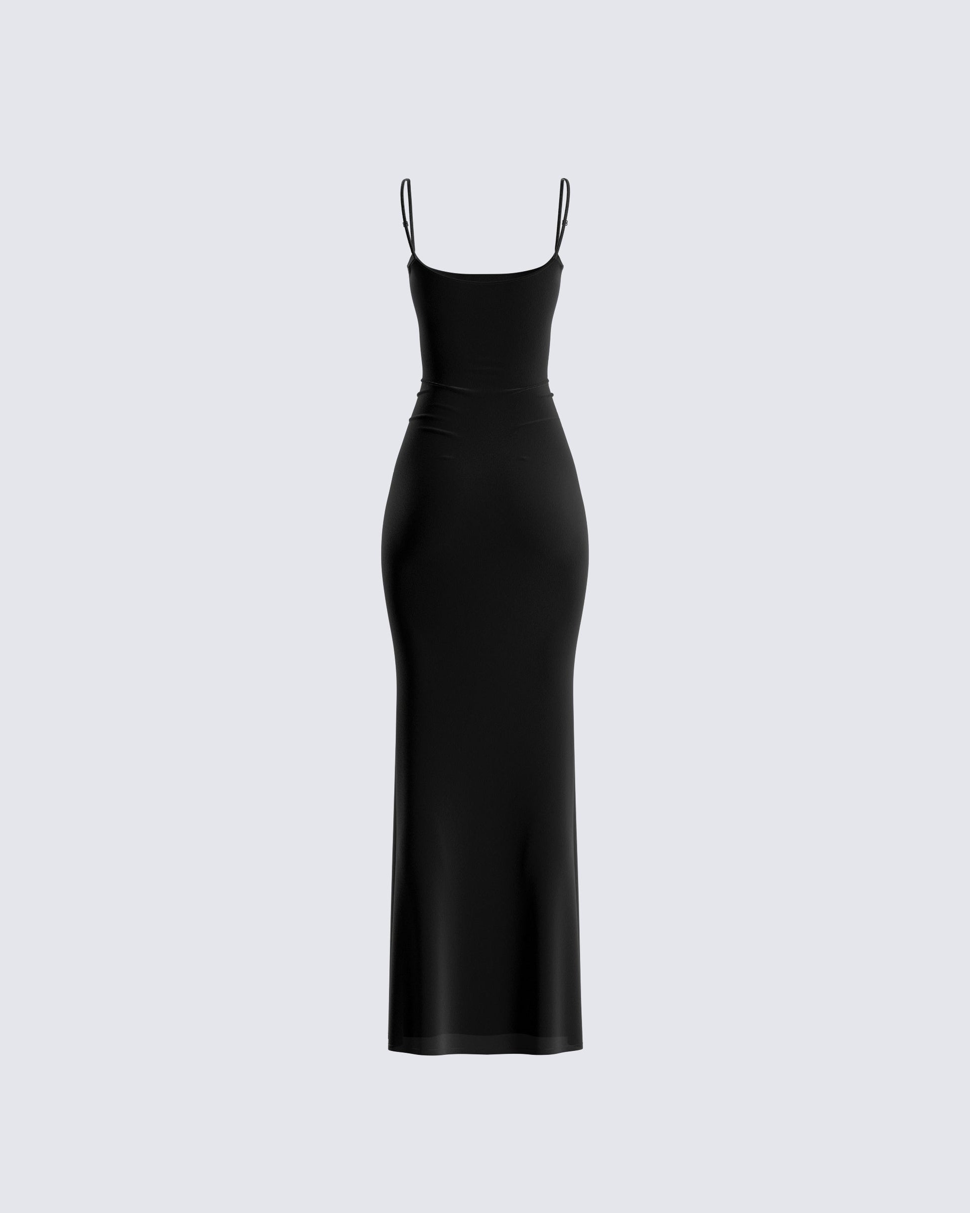 Black Maxi Dress - Bodycon Spaghetti Strap FINESSE Black Maxi Dress - Bodycon Spaghetti Strap FINESSE