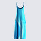 Astra Aqua Print Midi Dress