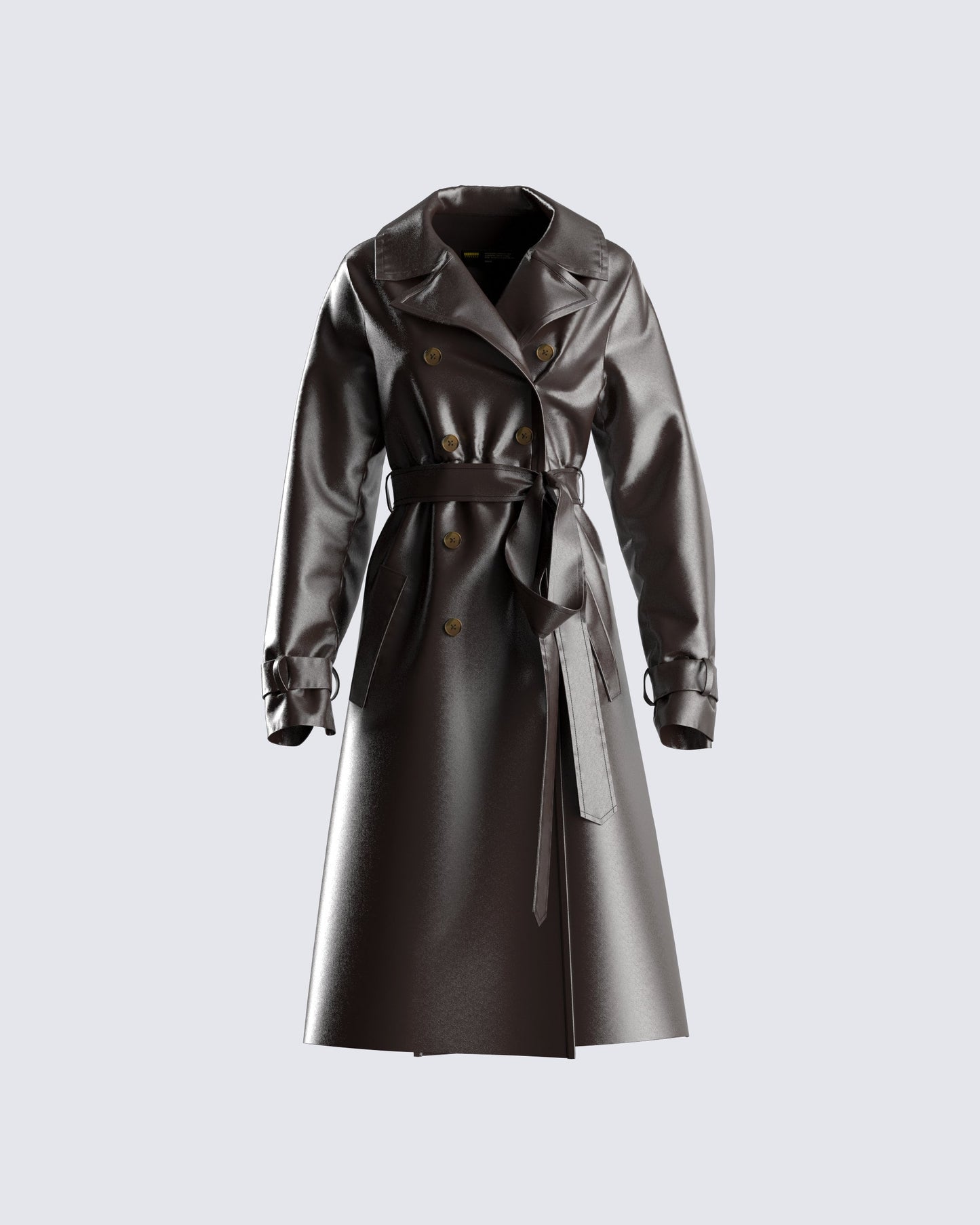 Alta Brown Vegan Leather Trench