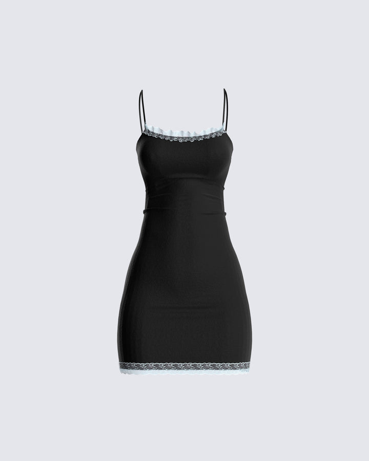 Black Mini Dress with Fur Trim - Strapless Bodycon FINESSE Black Mini Dress with Fur Trim - Strapless Bodycon FINESSE