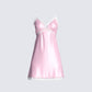 Marsha Pink Satin Mini Dress