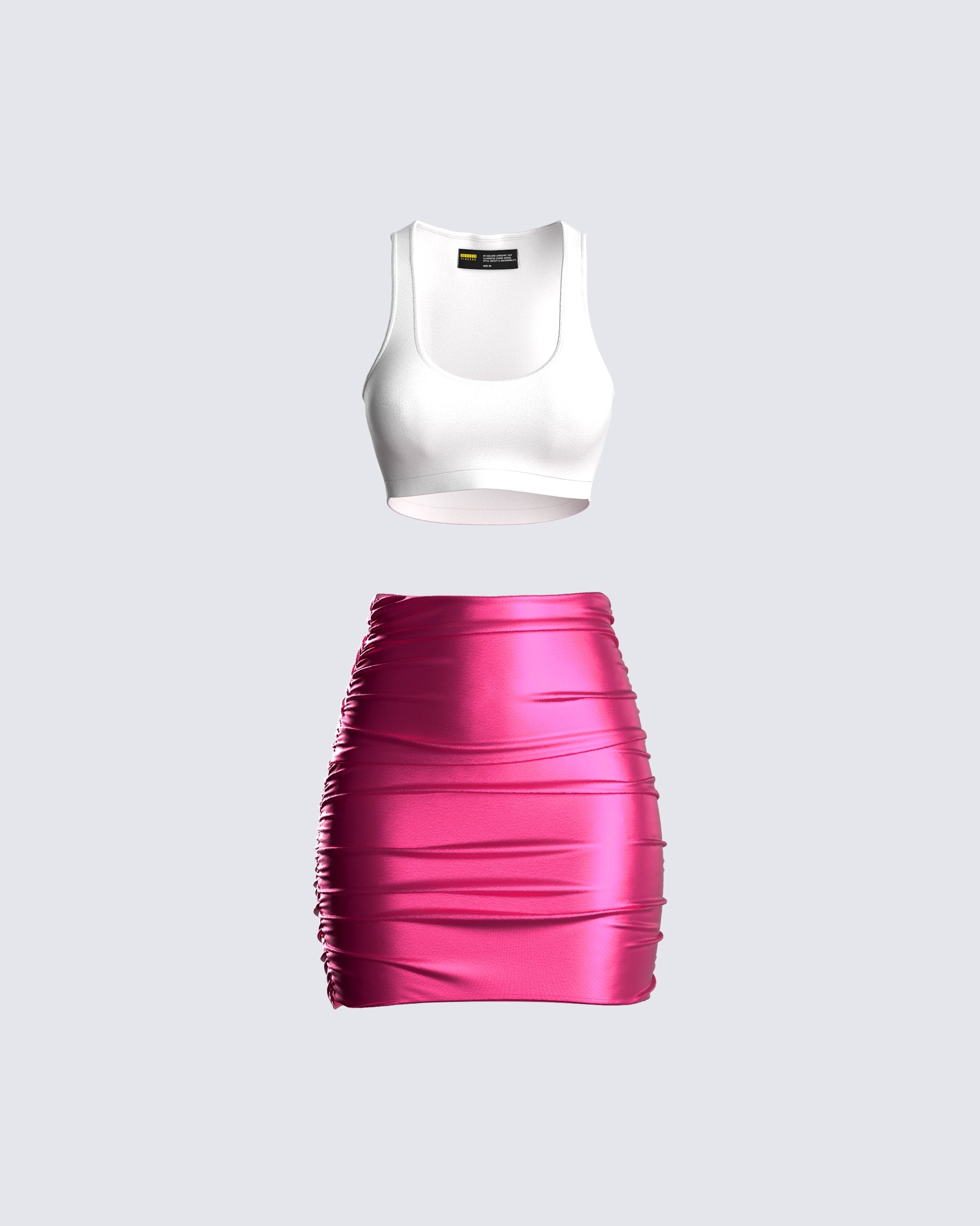 Pink metallic skirt outlet xxl