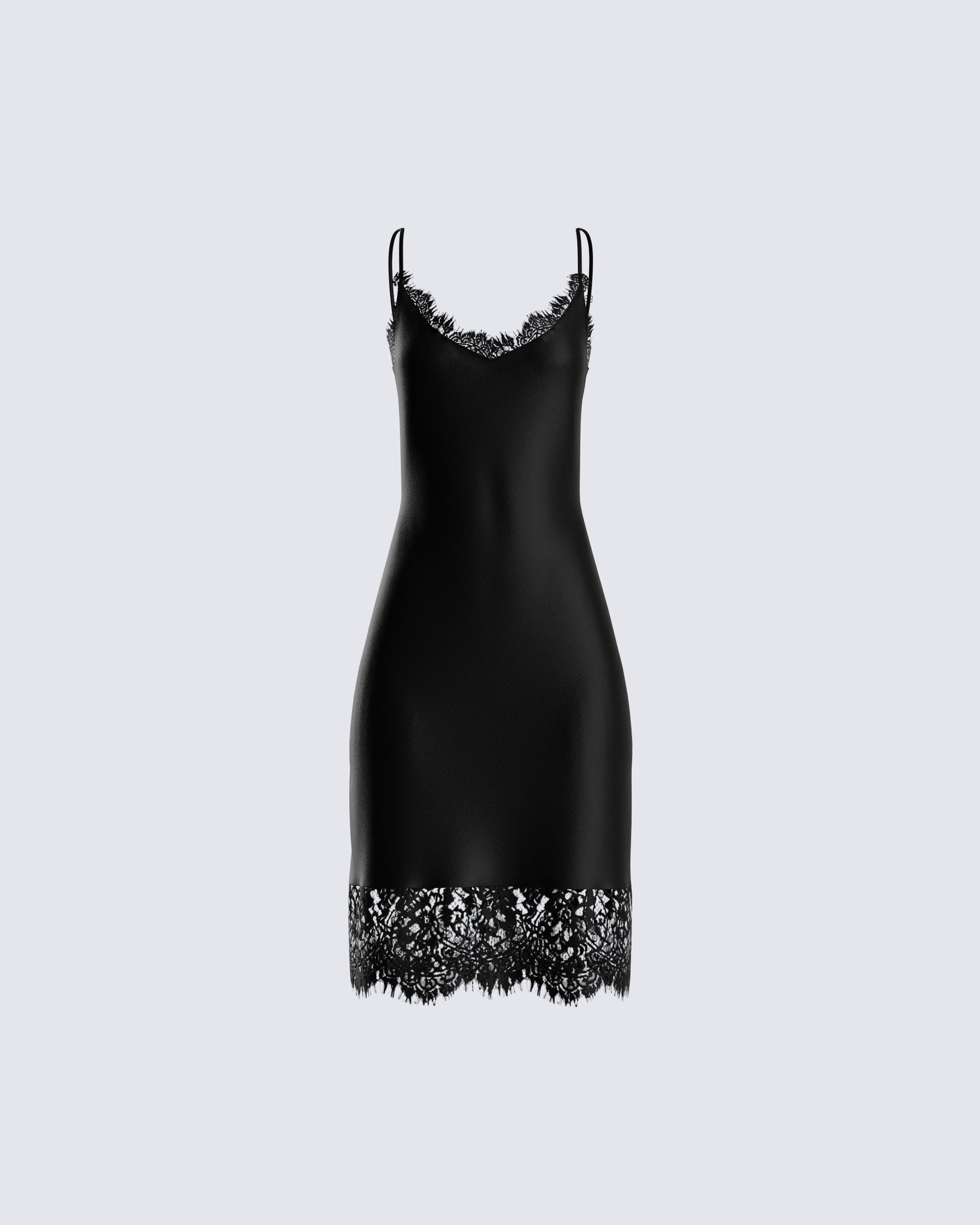 Black Lace Trim Mini Dress Black Lace Trim Mini Dress