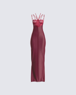 Greta Red Corset Gown – FINESSE