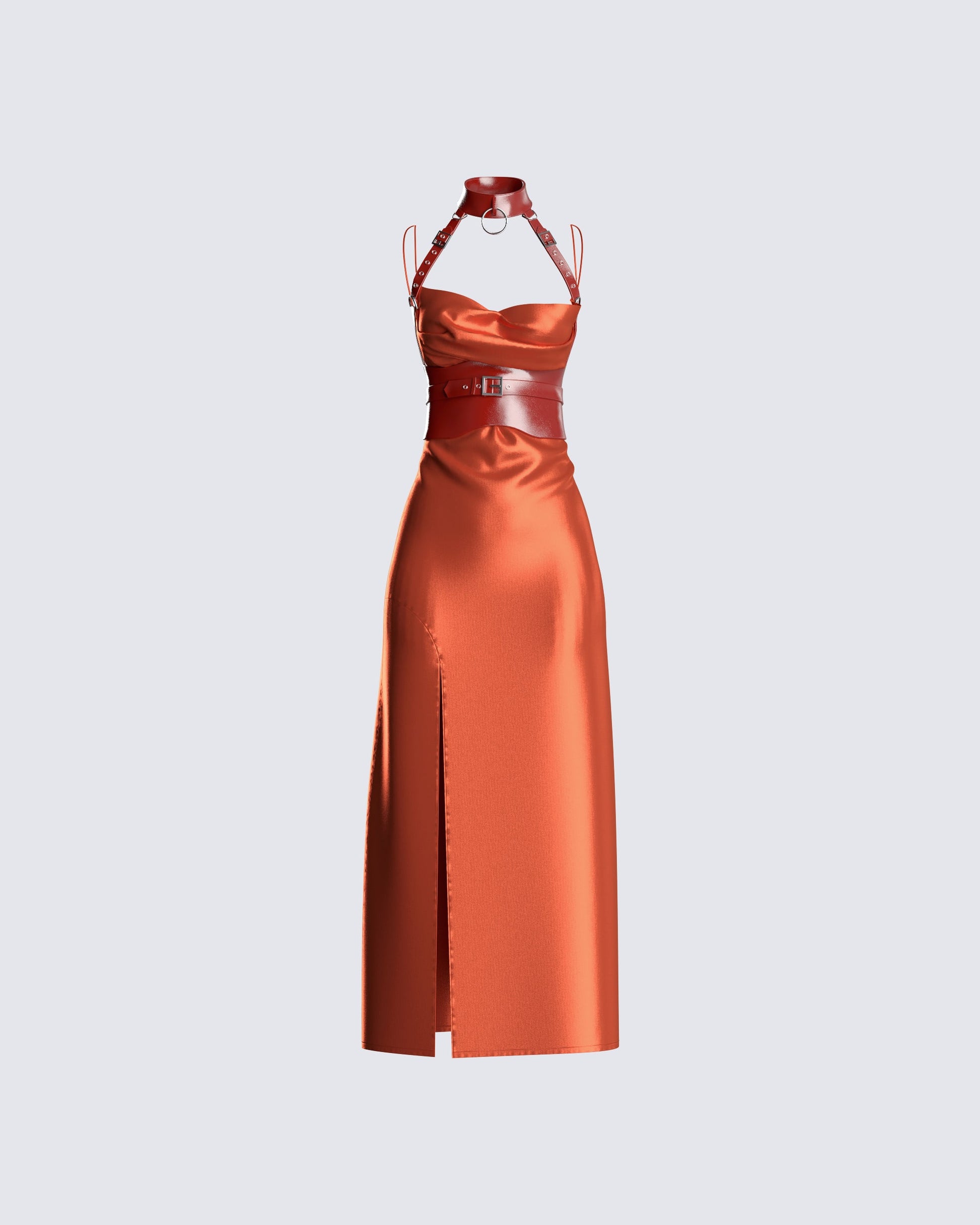 Orange Satin Corset Dress Set Orange Satin Corset Dress Set
