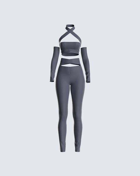 Jules High Neck White Seamless Crop Top
