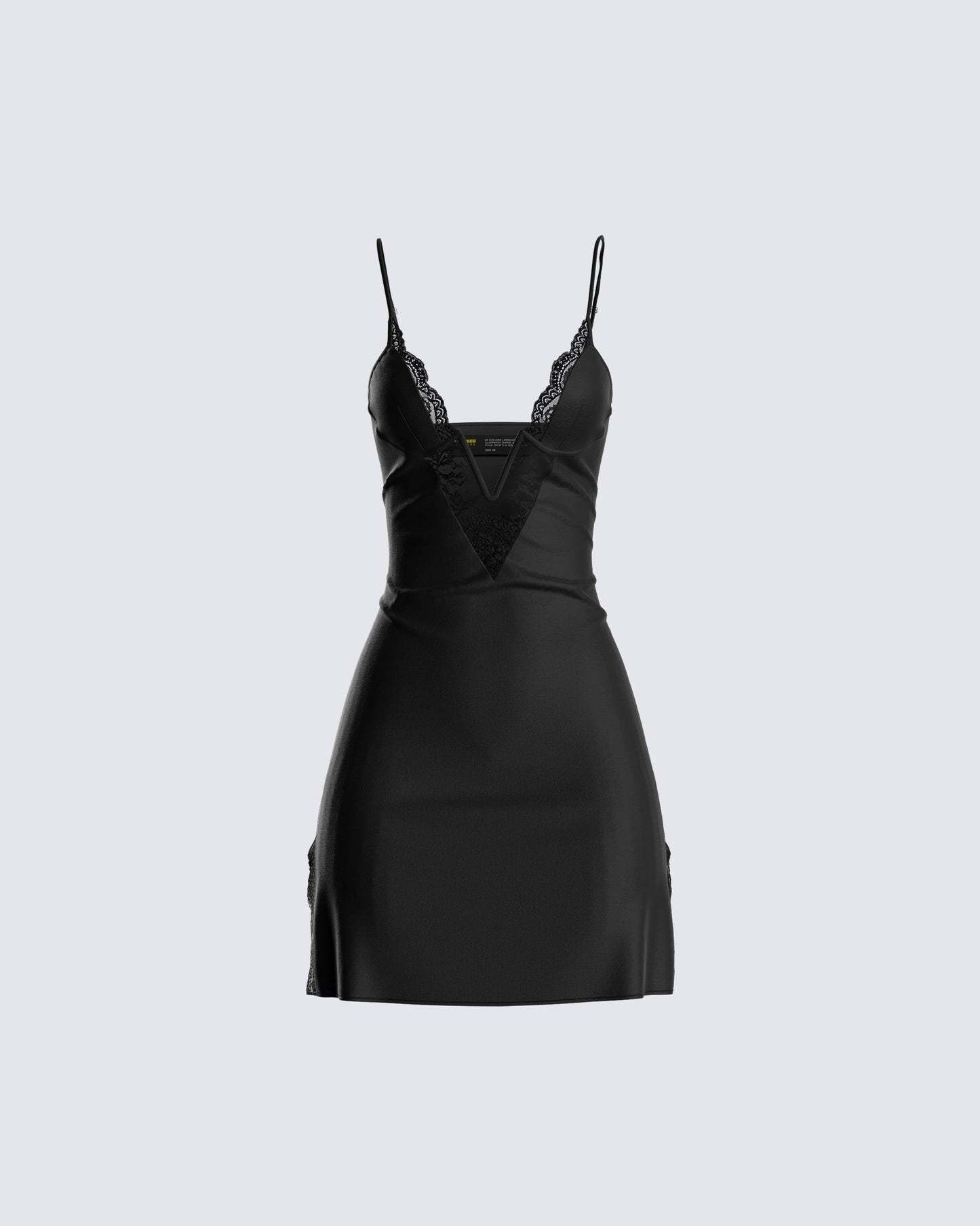 Ivy Black Lace Trim Mini Dress