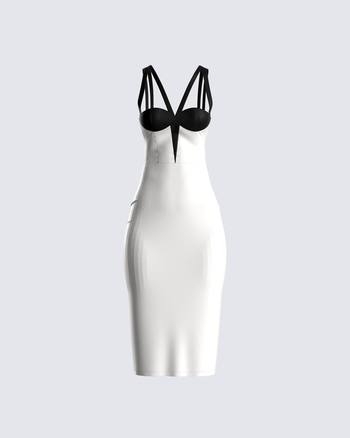 Ivory Mini Dress - Square Neck Long Sleeve Fit & Flare FINESSE Ivory Mini Dress - Square Neck Long Sleeve Fit & Flare FINESSE
