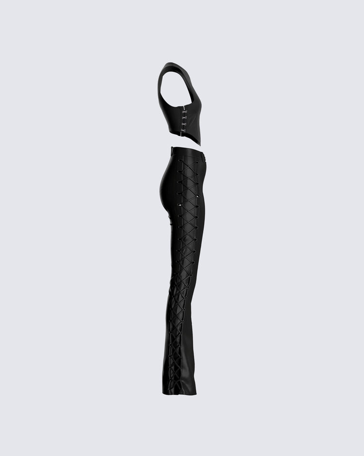 Eli Tied Up Black Corset Set