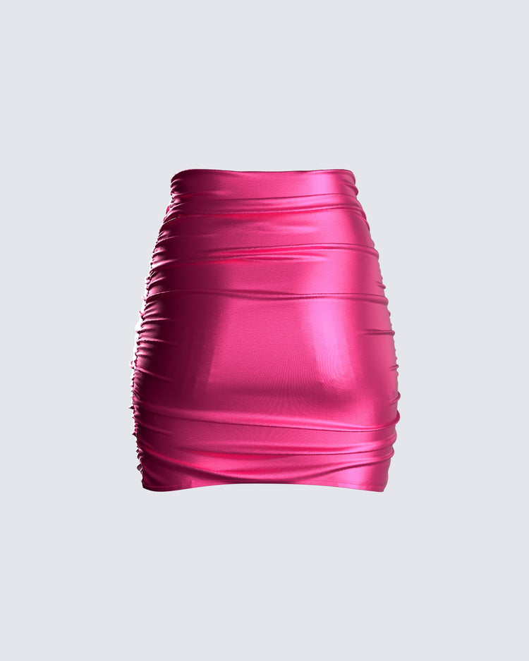 Naomi Metallic Shirred Mini Skirt