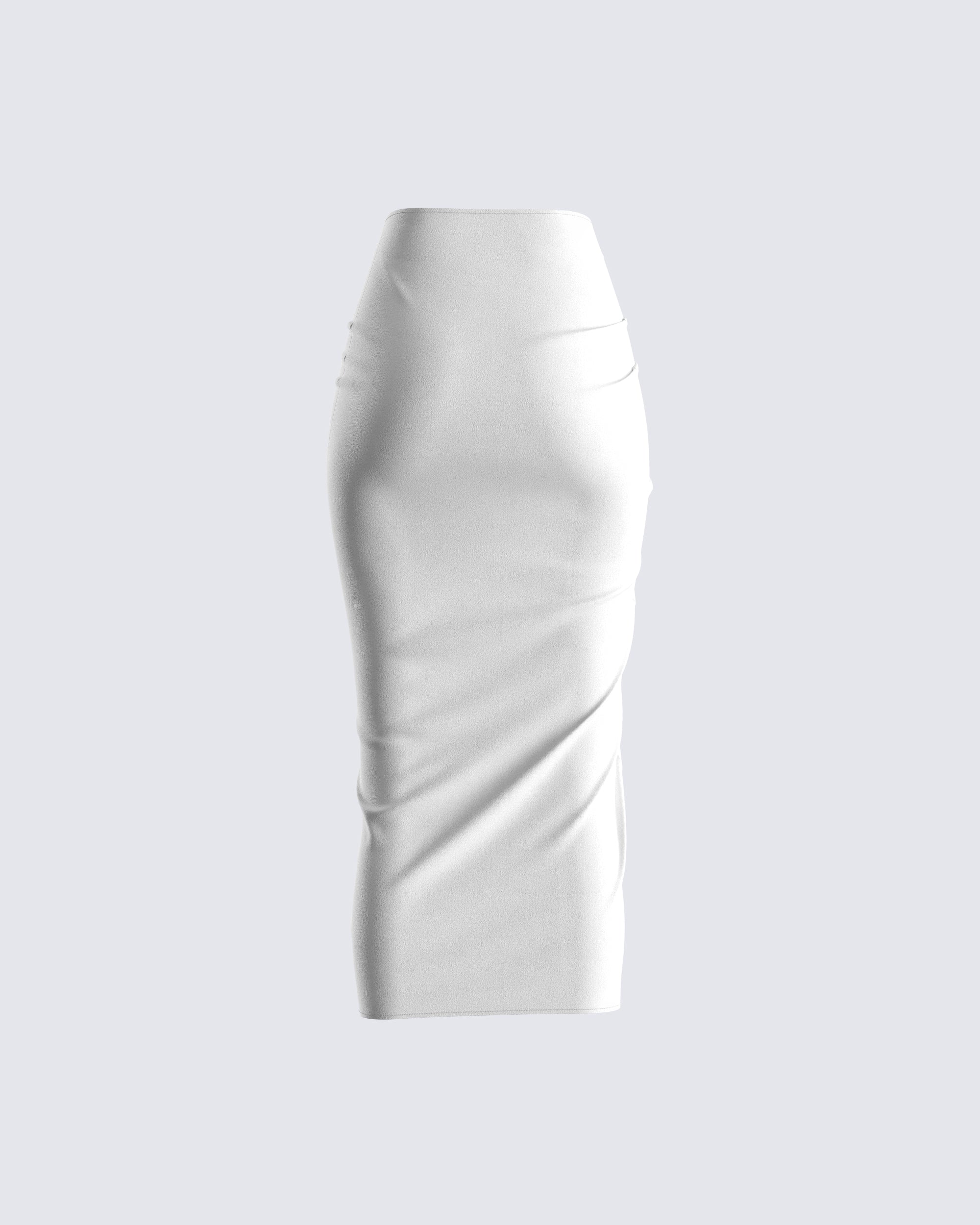 White midi skirt on sale pencil