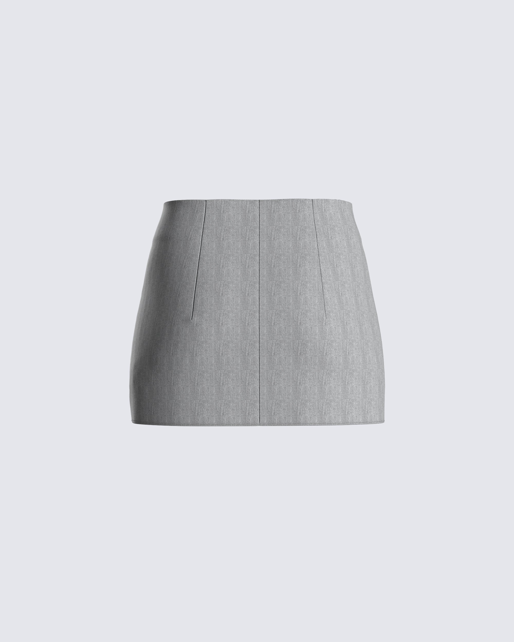 Beaux Grey Mini Skirt – FINESSE