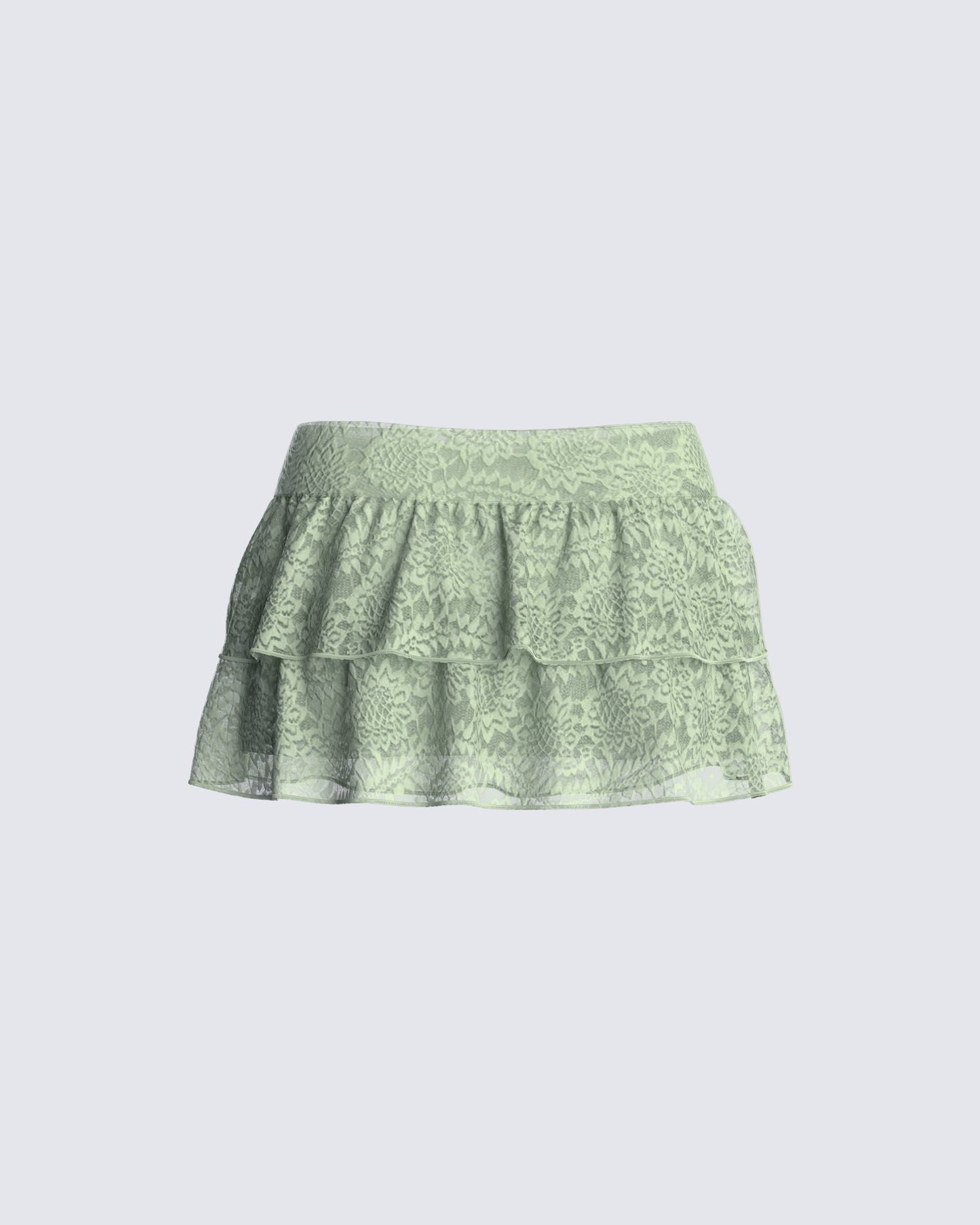 Mia Sage Stretch Lace Skirt