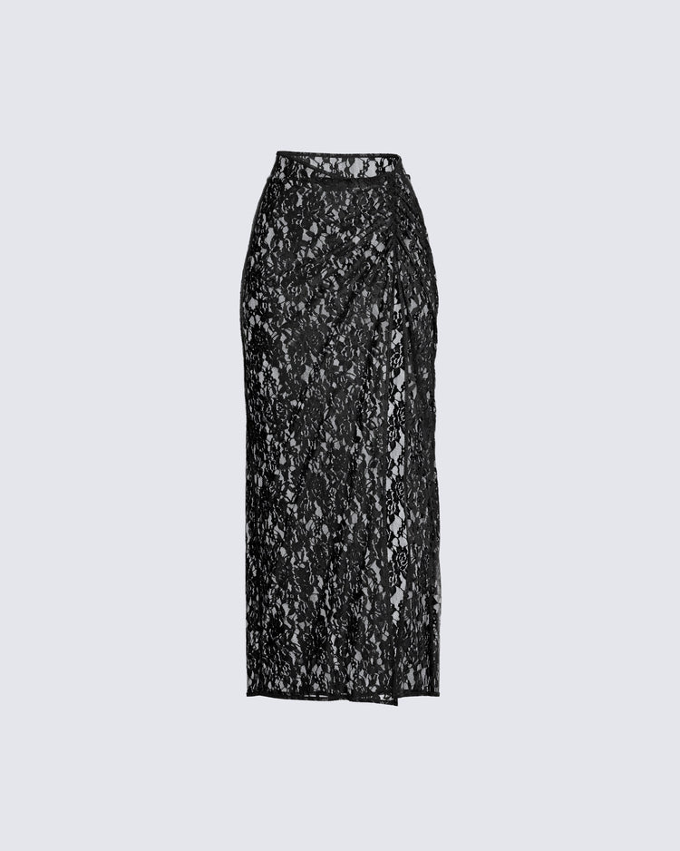 Beatrix Black Lace Skirt