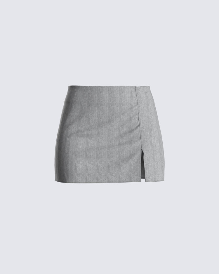Beaux Grey Mini Skirt