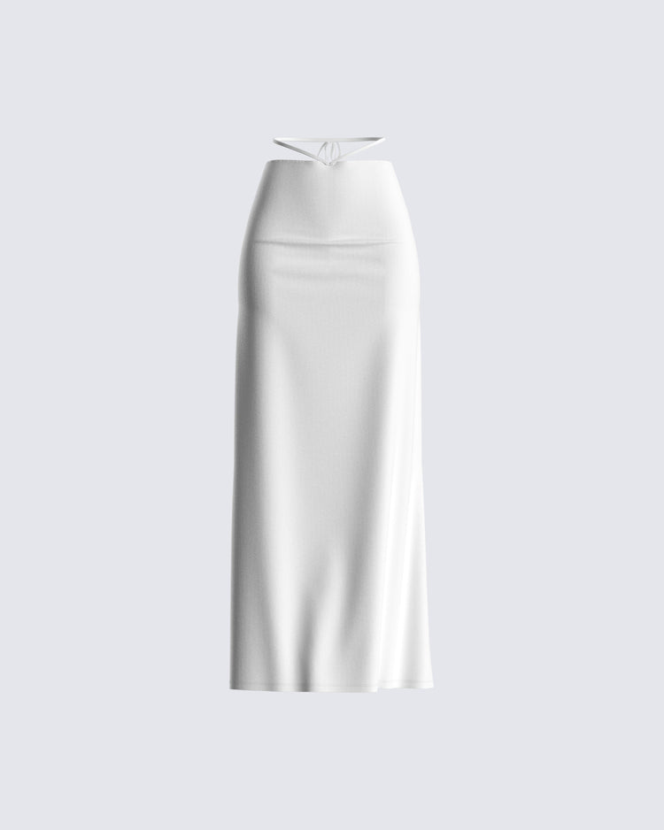 Etta White Ruched Back Skirt