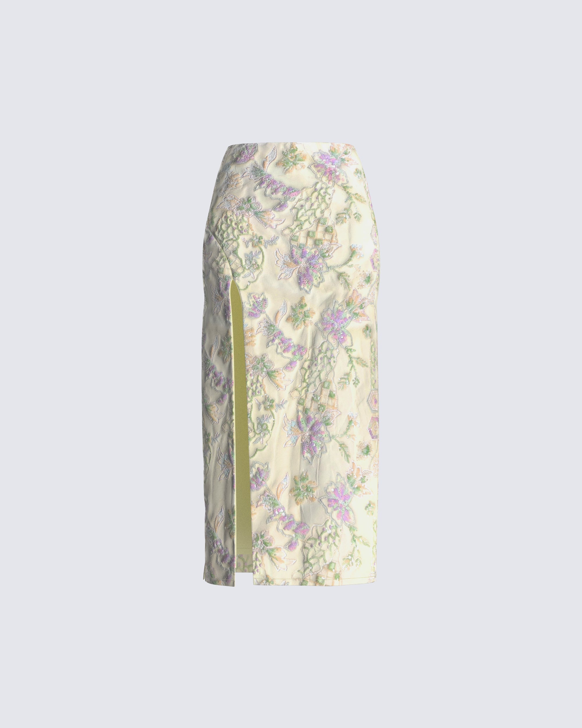 Sequin floral outlet maxi skirt