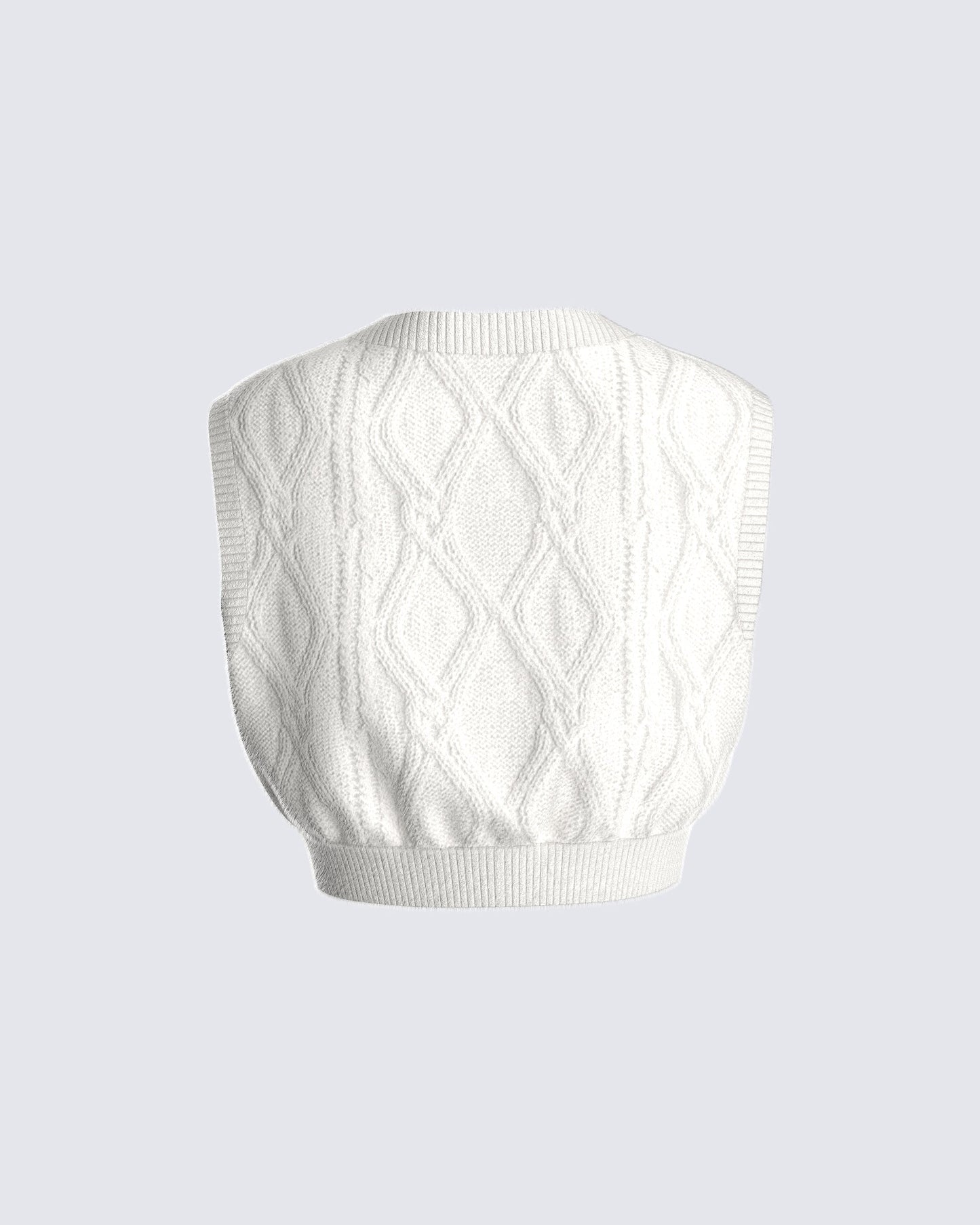 Juno Ivory Cable Knit Sweater Vest