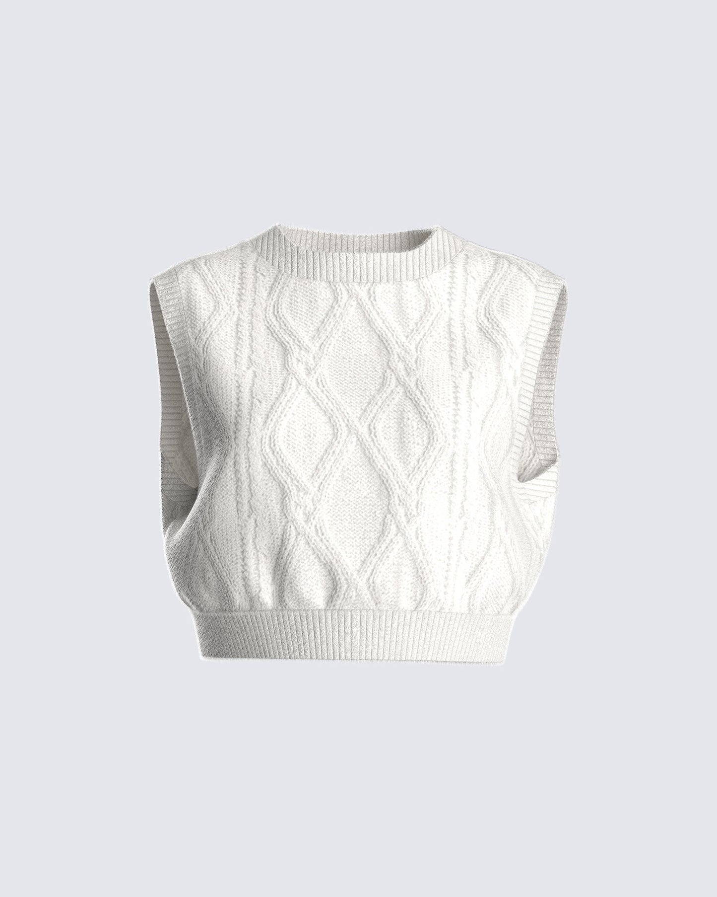 Juno Ivory Cable Knit Sweater Vest