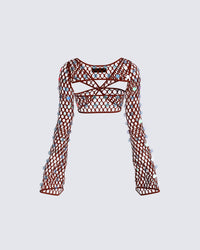 Ellery Maroon Crochet Top