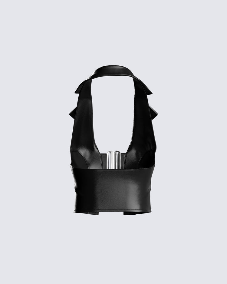 Jaxon Black Leather Top
