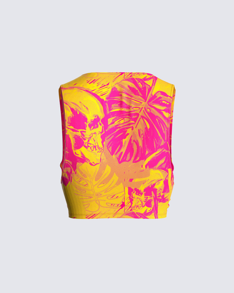 Beverly Tropical Print Top