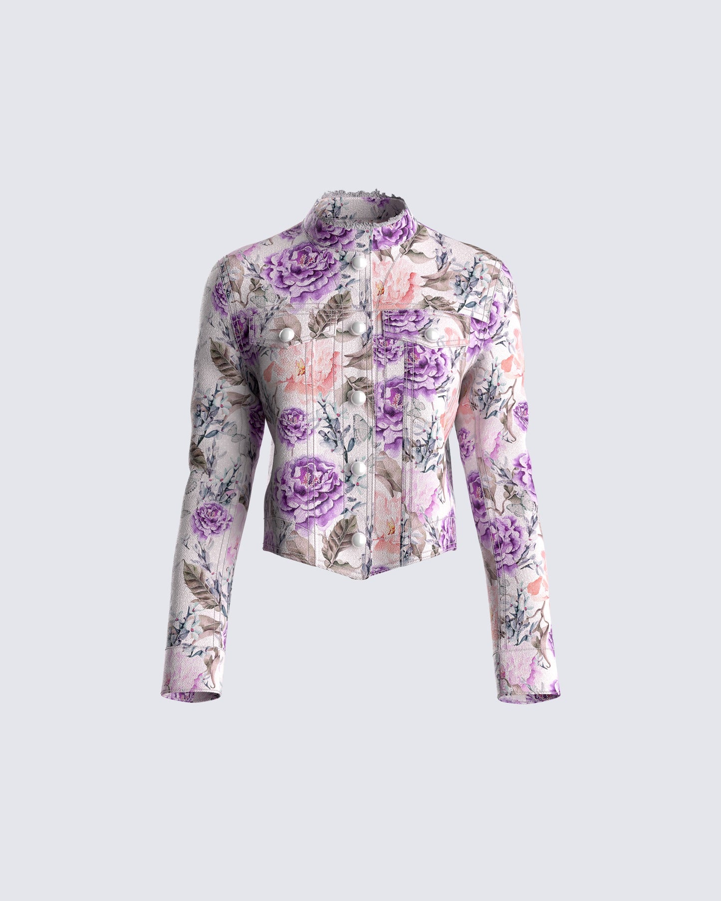 Leonardo Floral Print Twill Jacket