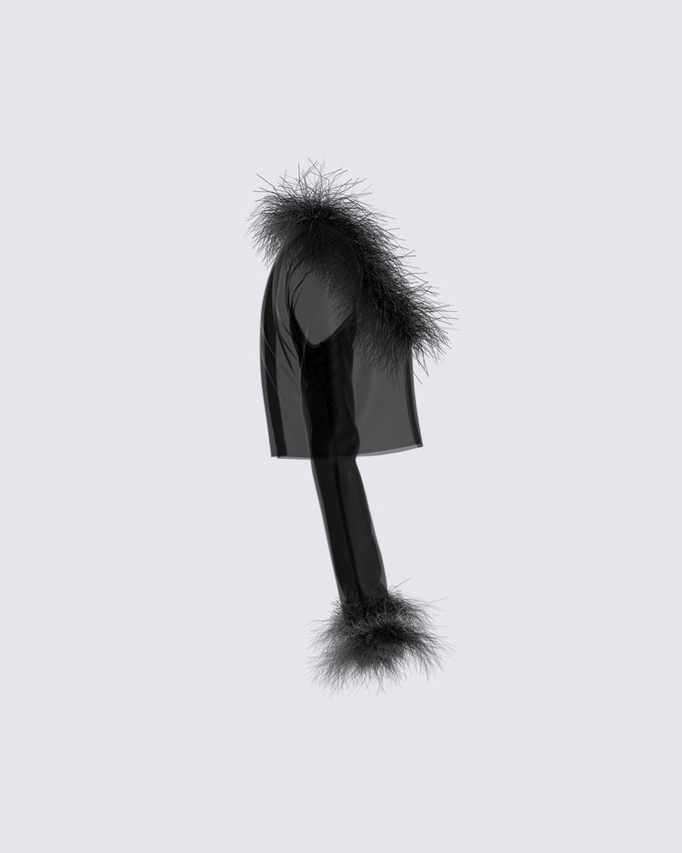Dita Black Feather Jacket