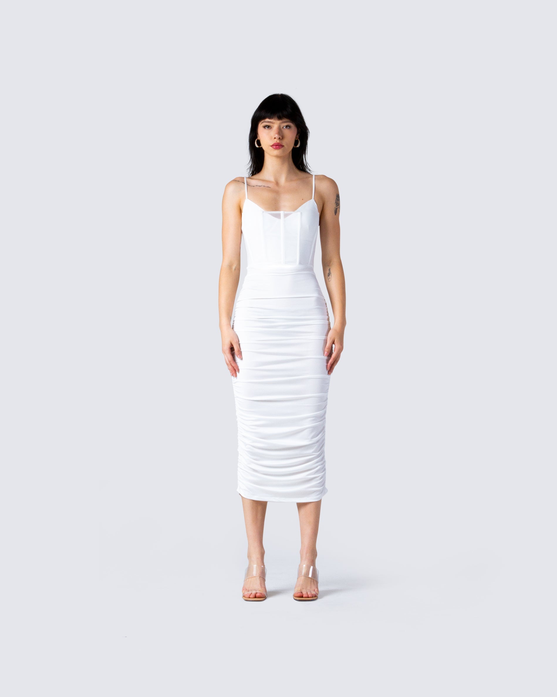 Rosie White Corset Dress – FINESSE